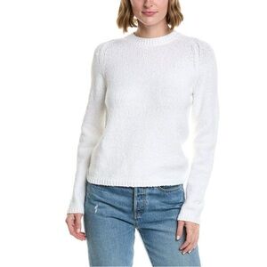 Vince Pebbled White Crewneck Pullover Size Small